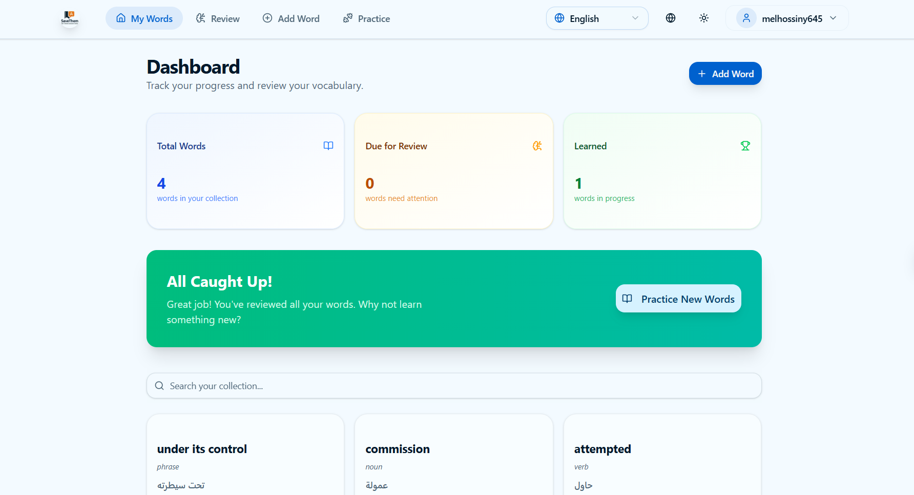 Save Them – AI-Powered Vocabulary Learning Platform